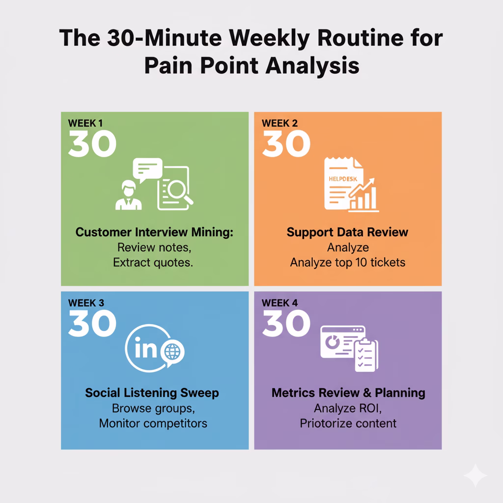 The 30-Minute Weekly Routine for Pain Point Analysis